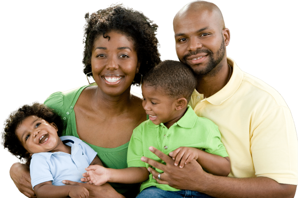 Happy African American family with their baby